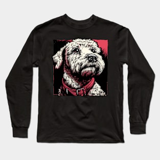 Retro Art Bedlington Terrier Dog Lover Long Sleeve T-Shirt